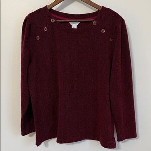 Liz Claiborne Maroon Knit Top
